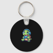Funny Turtle Gamer Gaming Turtles Video Game (1) Sleutelhanger (Voorkant)
