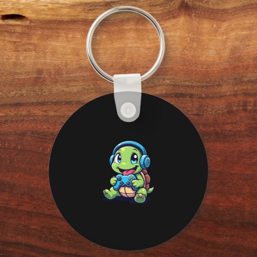 Funny Turtle Gamer Gaming Turtles Video Game (1) Sleutelhanger (Voorkant)