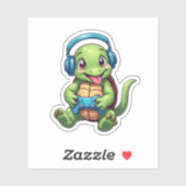 Funny Turtle Gamer Gaming Turtles Video Game (1) Sticker (Vel)