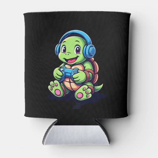 Funny Turtle Gamer Gaming Turtles Video Game (3) Blikjeskoeler (Voorkant)