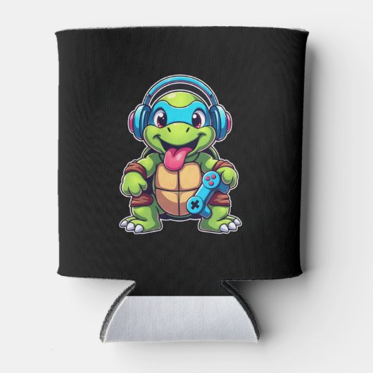 Funny Turtle Gamer Gaming Turtles Video Game (4) Blikjeskoeler (Voorkant)