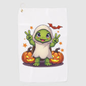 Funny Turtle Ghost Pumpkin Boo Halloween Kinder Ma Golfhanddoek (Voorkant)