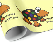 Funny Turtle Happy Birthday Giftwrap Cadeaupapier (Rol Hoek)