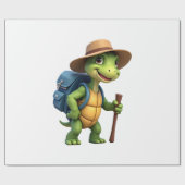 Funny Turtle Hiking Graphic Camping Lover Adventur Cadeaupapier (Vlak)