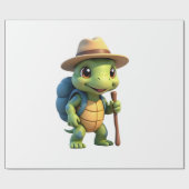 Funny Turtle Hiking Graphic Camping Lover Adventur Cadeaupapier (Vlak)