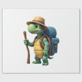 Funny Turtle Hiking Graphic Camping Lover Adventur Cadeaupapier (Vlak)