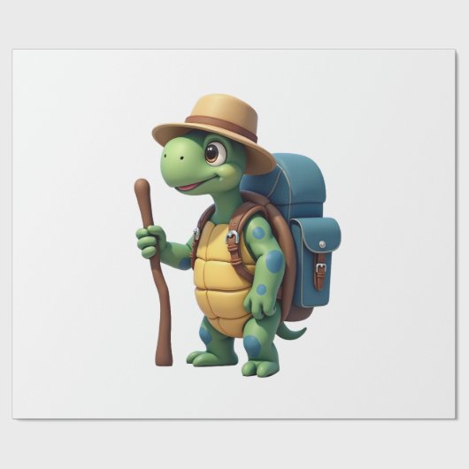 Funny Turtle Hiking Graphic Camping Lover Adventur Cadeaupapier (Vlak)