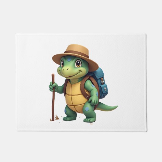 Funny Turtle Hiking Graphic Camping Lover Adventur Deurmat (Voorkant)
