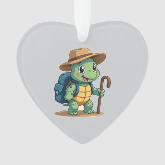 Funny Turtle Hiking Graphic Camping Lover Adventur Ornament (voorkant)