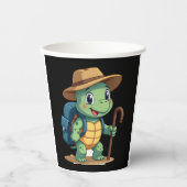 Funny Turtle Hiking Graphic Camping Lover Adventur Papieren Bekers (Voorkant)