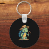 Funny Turtle Hiking Graphic Camping Lover Adventur Sleutelhanger (Voorkant)