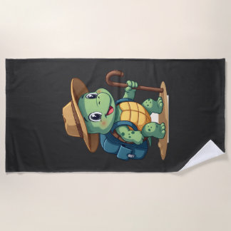 Funny Turtle Hiking Graphic Camping Lover Adventur Strandlaken
