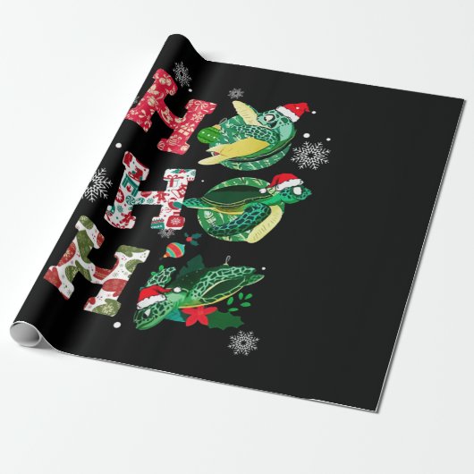 Funny Turtle-kerstkleppen Cadeaupapier (Uitgerold)