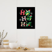 Funny Turtle-kerstkleppen Poster (Keuken)
