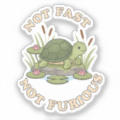 Funny Turtle Not Fast Not Furious Cute Slow Life Sticker (Voorkant)