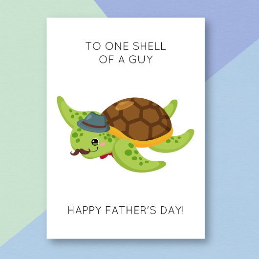 Funny Turtle Pun Vaderdag Kaart