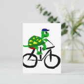 Funny Turtle Riding Bicycle Briefkaart (Staand voorkant)