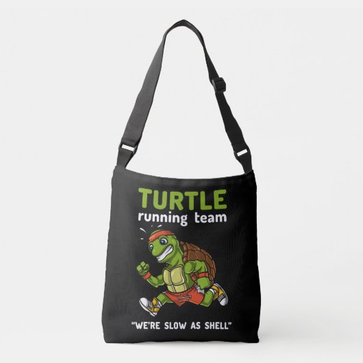 Funny Turtle Running Team Cardio Workout Crossbody Tas (Voorkant)