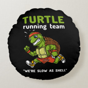 Funny Turtle Running Team Cardio Workout Rond Kussen
