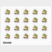 Funny Turtle Skateboard Cartoon Art Sticker (Vel)