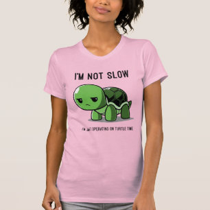 Funny Turtle Time Niet Langzaam Women's Slim Fit T T-shirt