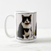 Funny Tuxedo Cat Trio Mok (Links)