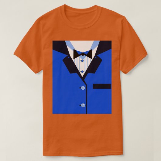 Funny Tuxedo Dinner Jacket Blue Bowtie Vlees T-shirt (Design voorkant)