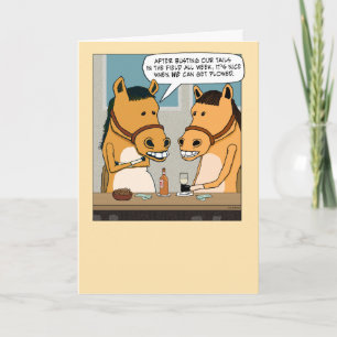 Funny Two Horses die geploegd worden Kaart