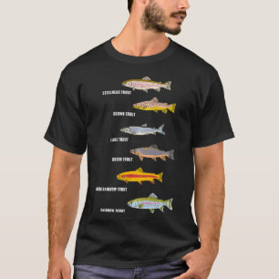 Funny Types of Trout Fish Species Vist de hengelvi T-shirt