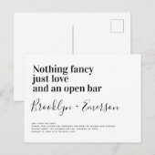 Funny Typography Black White Wedding Briefkaart (Voorkant / Achterkant)