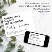 Funny Typography Black White Wedding Kaart