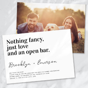 Funny Typography Black White Wedding Kaart