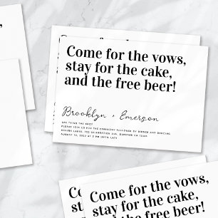 Funny Typography Black White Wedding Kaart