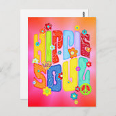 Funny Typography - HIPPIE SOUL 1 Briefkaart (Voorkant / Achterkant)