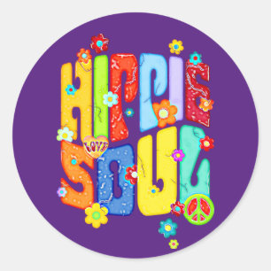 Funny Typography - HIPPIE SOUL 1 Ronde Sticker