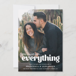 Funny Typography Photo Wedding Announement Save The Date