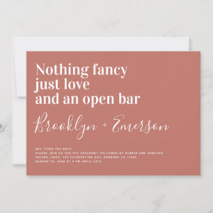 Funny Typography Terracotta Wedding Kaart