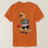 Funny Tyrannosaurus Rex met boekenschool T-shirt (Design voorkant)