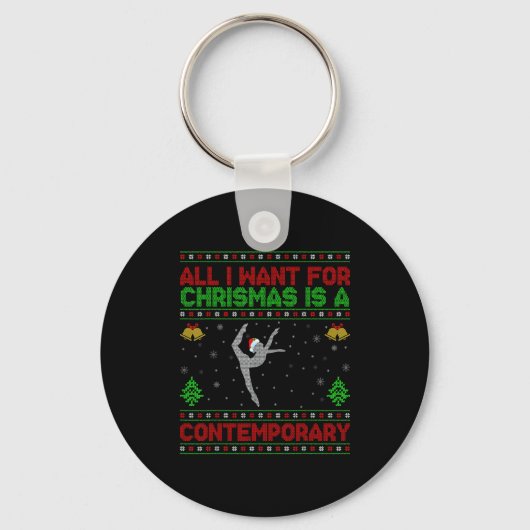 Funny Ugly All I Want For Christmas Is A Contemrar Sleutelhanger (Voorkant)
