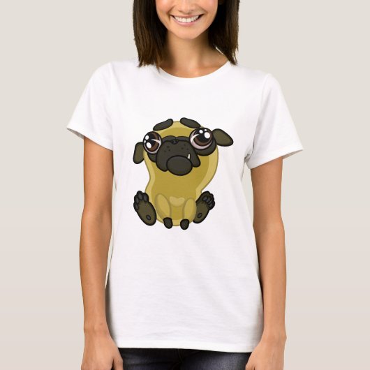 Funny Ugly Cartoon Dog Pug T-shirt (Voorkant)