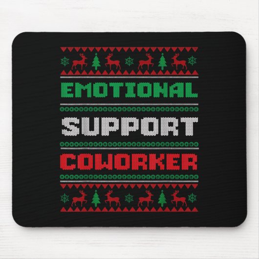 Funny Ugly Christmas Sweater Emotional Suprt Cowor Muismat (Voorkant)