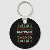 Funny Ugly Christmas Sweater Emotional Suprt Cowor Sleutelhanger (Voorkant)