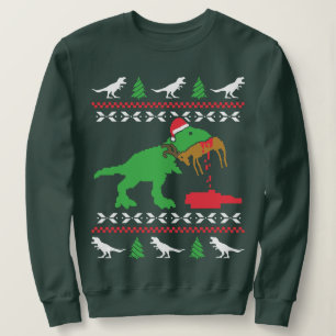 Funny Ugly Christmas Sweater Trex Reindeer Ugly Xm