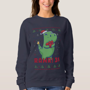 Funny Ugly KerstSweater Cute T-Rex Dinosaur Trui