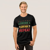 Funny Ugly KerstSweater Drink Beer Script Tri-Blend Shirt (Voorkant volledig)