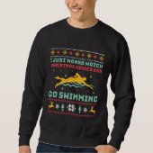 Funny Ugly kerstSweater Go Swimming Swimmer Trui (Voorkant)