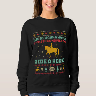 Funny Ugly KerstSweater Horseriding Horse Trui