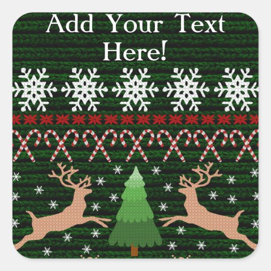 Funny Ugly KerstSweater Persoonlijk Vierkante Sticker (Voorkant)