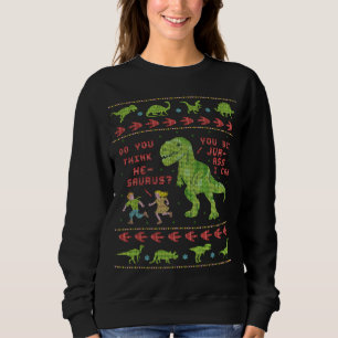 Funny Ugly KerstSweater T Rex Dinosaur Pun Trui