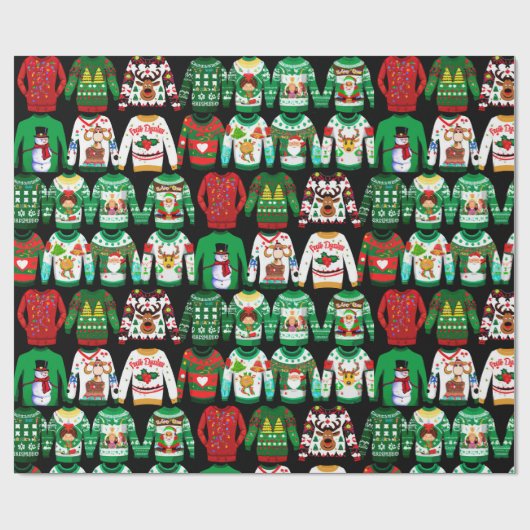 Funny Ugly KerstSweaters Cadeaupapier (Vlak)
